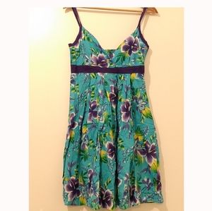 M&S blue And purple flowery y2k style dress size 8